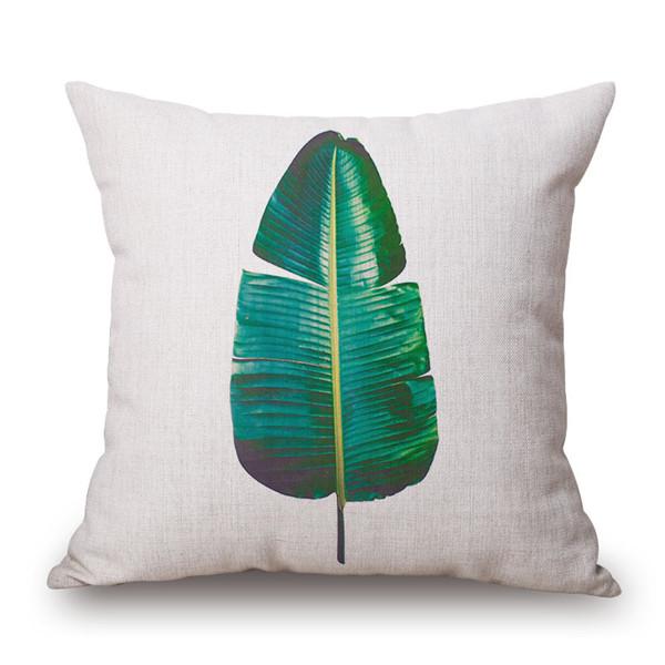45 x 45cm / 17.7 x 17.7" Tropical Plant Leaf Green & White Home Book Store Car Coffee Shop Office Hotel Throw Pillow Case Cushion Cover Green Tropical Plant Tree Leaves Pillow Cover Fresh Throw Pillow Case Home Hotel Usage JAKKOUTTHEBXX EcommerceSupplyChain